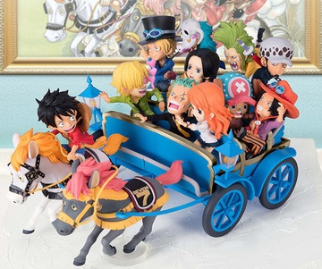 Luffy Monkey D., Sanji, Zoro Roronoa, Ace Portgas D., Nami, Hancock Boa, Law Trafalgar, Tony Tony Chopper, Sabo, Bartolomeo, Salome (Bartolomeo & Boa Hancock & Monkey D. Luffy & Nami 7 Portgas D. Ace & Roronoa Zoro & Sabo & Salome & Sanji & Tony Tony Chopper), One Piece, Banpresto, Pre-Painted