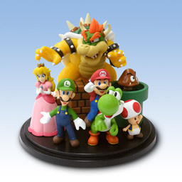 Yoshi, Mario, Luigi, Peach Toadstool, Toad, Goomba, Bowser King Koopa (Super Mario Brothers Club Nintendo Platinum Reward), Super Mario Brothers: Peach-hime Kyuushutsu Daisakusen, Nintendo, Pre-Painted