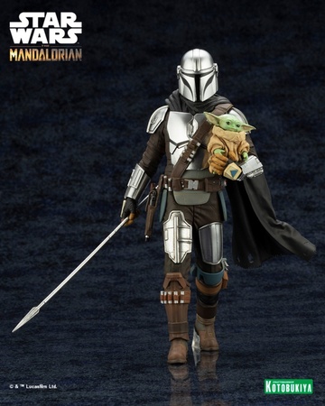 Mandalorian, The Child (Mandalorian & Grogu with Beskar Staff), STAR WARS: The Mandalorian, Kotobukiya, Pre-Painted, 1/10