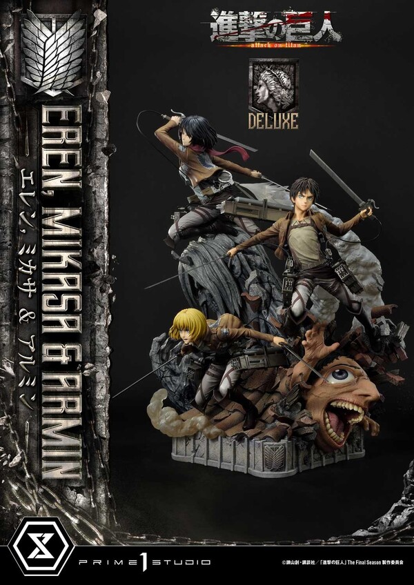 Armin Arlert, Eren Yeager, Mikasa Ackerman (DX), Shingeki No Kyojin, Prime 1 Studio, Pre-Painted, 1/4, 4580708041841