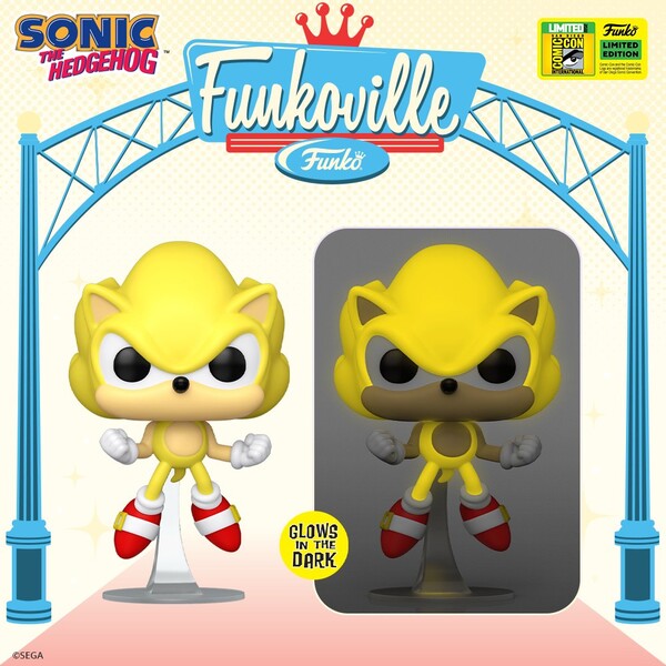 Super Sonic (Classic Super Sonic, Glow in the Dark), Sonic The Hedgehog, Sonic The Hedgehog 2, Funko Toys, Pre-Painted