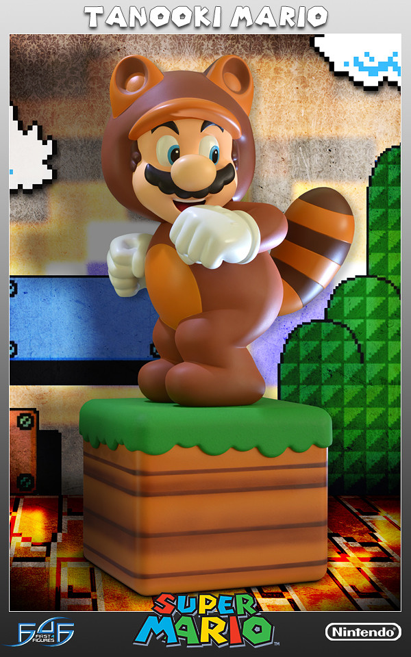 Mario (Tanooki), Super Mario 3D Land, First 4 Figures, Pre-Painted