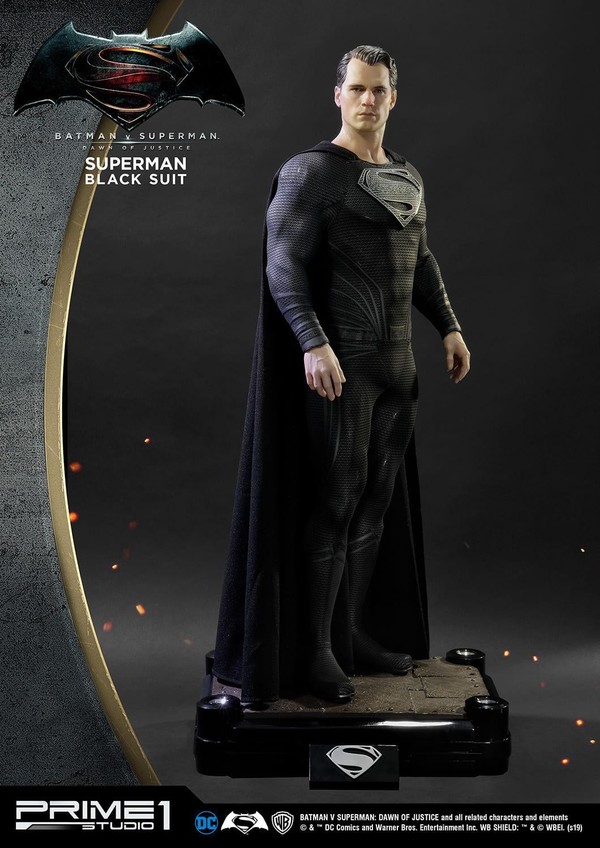 Superman (Black), Batman V Superman: Dawn Of Justice, Prime 1 Studio, Pre-Painted, 1/2, 4562471901508