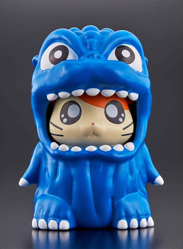 Gojira, Hamutarou (Blue), Gojira, Tottoko Hamtaro, Bandai, Pre-Painted
