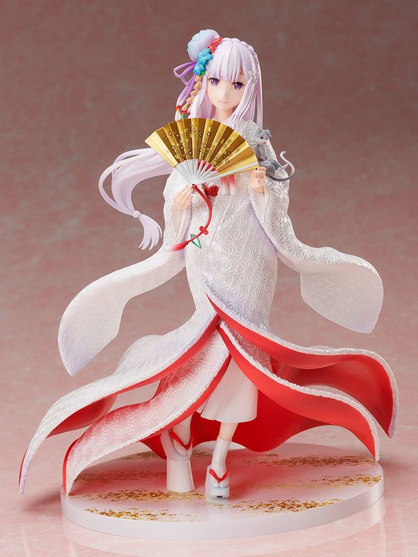 Emilia, Puck (Shiromuku), Re:Zero Kara Hajimeru Isekai Seikatsu, FuRyu, Pre-Painted, 1/7