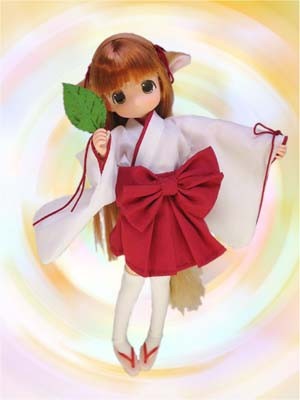 Moko-chan [107063] (Miko Kitsune, Dark Red), Mama Chapp Toy, Obitsu Plastic Manufacturing, Action/Dolls, 1/6
