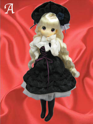 Moko-chan [107149] (Lolita Bustier Dress, "Black Hood dress" (Long wave hairstyle Platinum White)), Mama Chapp Toy, Obitsu Plastic Manufacturing, Action/Dolls, 1/6