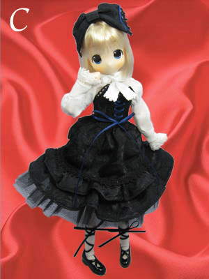 Moko-chan [107151] (Lolita Bustier Dress, "Ribbon Black Dress" (Hairstyle Medium Bob Platinum White)), Mama Chapp Toy, Obitsu Plastic Manufacturing, Action/Dolls, 1/6