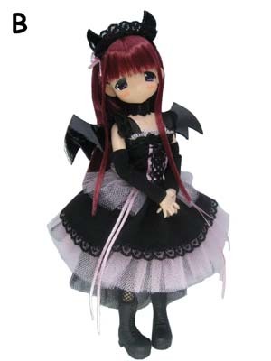Naana-chan [108157] (Little Devil dress, Black × Pink dress (Rose Red hair)), Mama Chapp Toy, Obitsu Plastic Manufacturing, Action/Dolls, 1/6