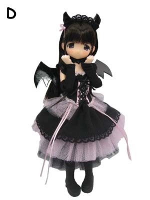 Naana-chan [108159] (Little Devil dress, Black × Pink dress (Dark Brown hair)), Mama Chapp Toy, Obitsu Plastic Manufacturing, Action/Dolls, 1/6