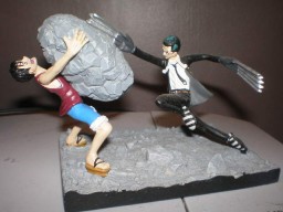 Captain Kuro, Monkey D. Luffy (Polystone Collection - Scene 0-2), One Piece, Bandai, Pre-Painted