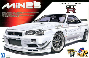 Mine's R34 Skyline GT-R (S Package R), Nissan Skyline R34 GT-R, Aoshima, Model Kit, 1/24, 4905083047071