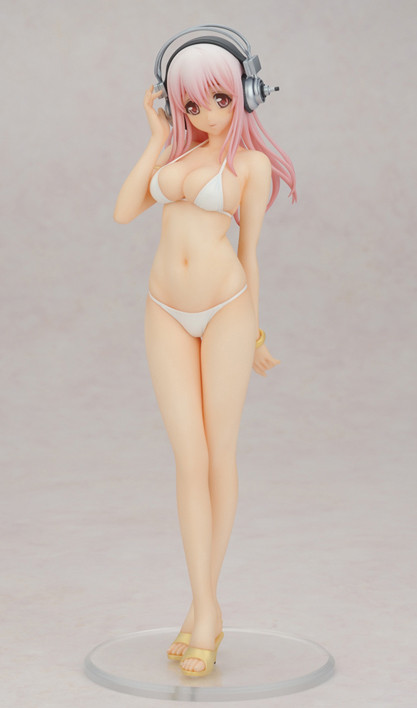 Sonico (White Swimsuit, Color Resin), SoniComi (Super Sonico), Dengeki, Ryu-NS, Garage Kit, 1/7