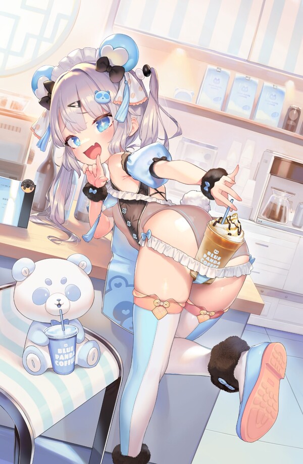 Blue Panda Coffee, Original Character, Hotvenus, Pre-Painted