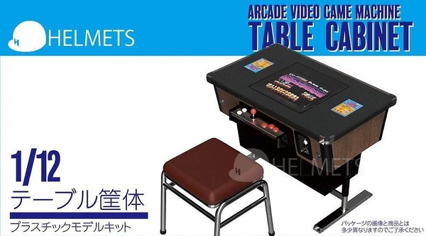 Arcade Video Game Machine Table Cabinet, Helmets, Model Kit, 1/12