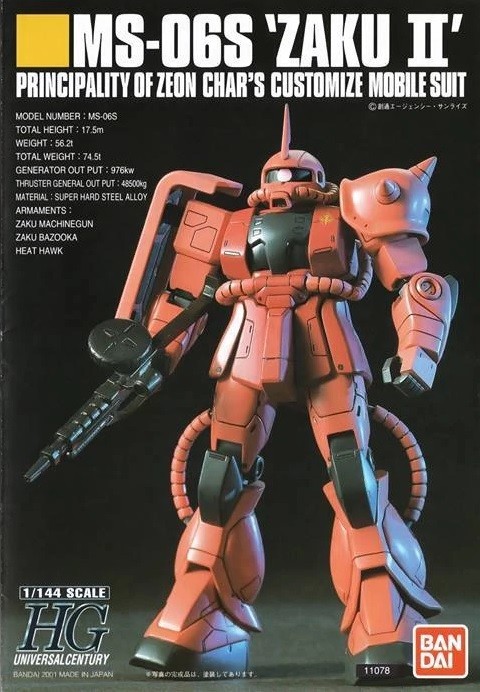 MS-06S Char Aznable's Zaku II Commander Type, Kidou Senshi Gundam, Bandai, Model Kit