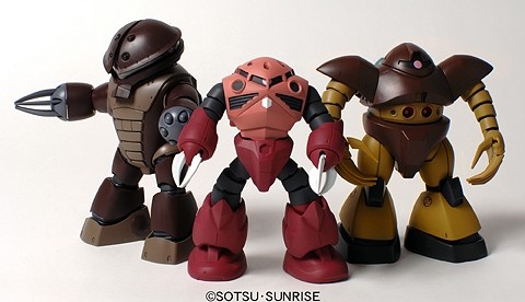 MSM-03 Gogg, MSM-04 Acguy, MSM-07S Z'Gok Commander Type, Kidou Senshi Gundam, Bandai, Model Kit, 1/144