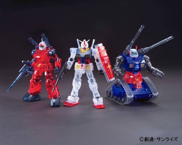 FF-X7 Core Fighter, RX-75-4 Guntank, RX-77-2 Guncannon, RX-78-2 Gundam (Clear Color), Kidou Senshi Gundam, Bandai, Model Kit, 1/144