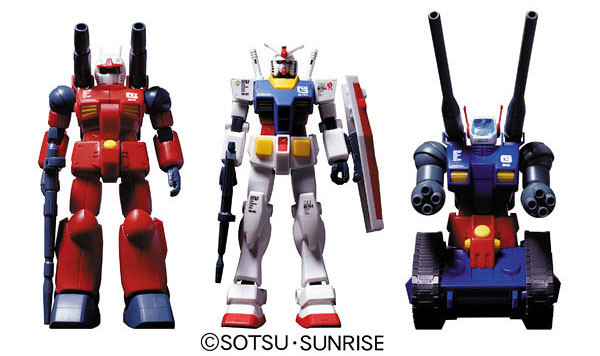 FF-X7 Core Fighter, RX-75-4 Guntank, RX-77-2 Guncannon, RX-78-2 Gundam, Kidou Senshi Gundam, Bandai, Model Kit, 1/144