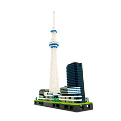 Nanoblock (NB-013), Real Hobby Series [162665] (Deluxe Edition 2.0), Tokyo Skytree, Kawada, Model Kit