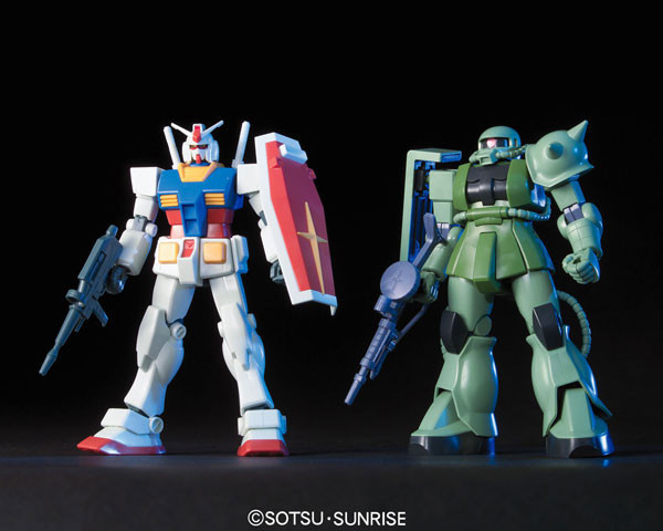 FF-X7 Core Fighter, MS-06F Zaku II, RX-78-2 Gundam, Kidou Senshi Gundam, Bandai, Model Kit, 1/144