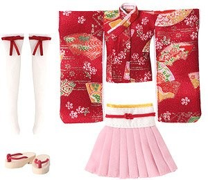 Mini Skirt Kimono Set -Maiogi- (Red), Azone, Accessories, 1/12, 4573199921761