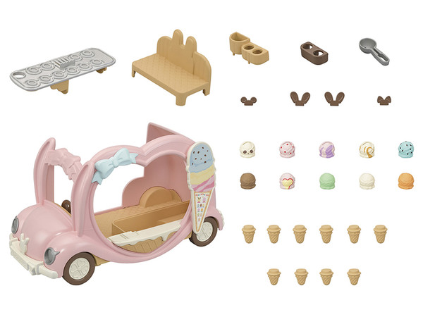 Happy Ice Cream Wagon, Sylvanian Families, Epoch, Accessories, 4905040146526