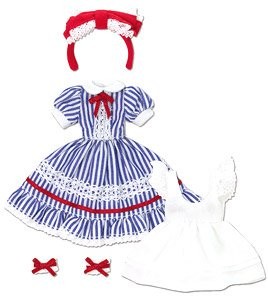 Dreaming Girl's Alice Dress Set (Blue Stripe), Azone, Accessories, 1/12, 4573199836270