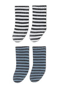 Border Socks II A Set (Black x White, Chocolate x Blue), Azone, Accessories, 1/12, 4573199831954