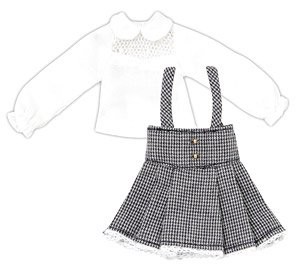 Sweet High Waist Skirt Set (White x Black), Azone, Accessories, 1/12, 4573199921297