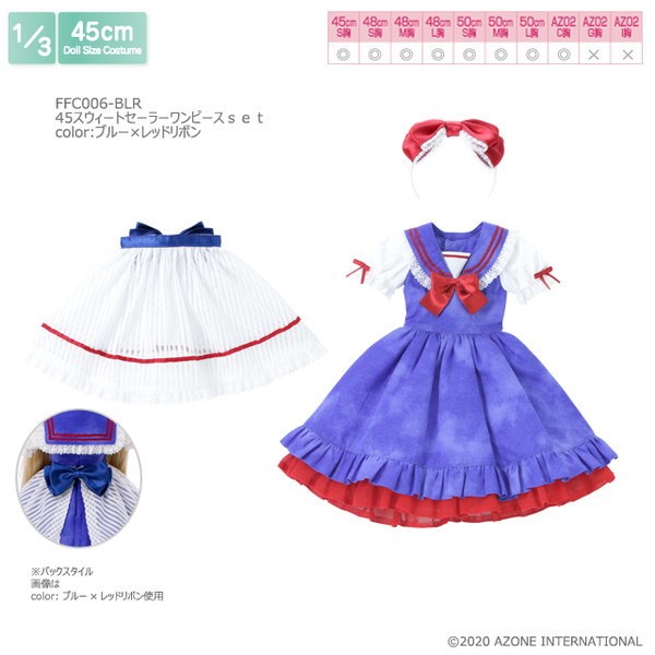 45 Sweet Sailor One Piece Set (Blue x Red Ribbon), Azone, Accessories, 1/3, 4573199837109
