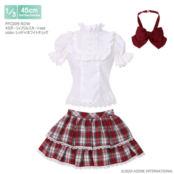 45 Girly Frilled Skirt Set (Red x White Check), Azone, Accessories, 1/3, 4573199838939
