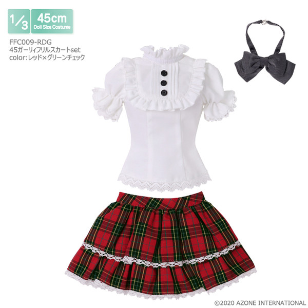45 Girly Frilled Skirt Set (Red x Green Check), Azone, Accessories, 1/3, 4573199838922