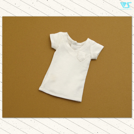 V Neck T Shirt (Mini, Shiro, Mune Pocket Tsuki), Volks, Accessories, 1/3, 4518992418865