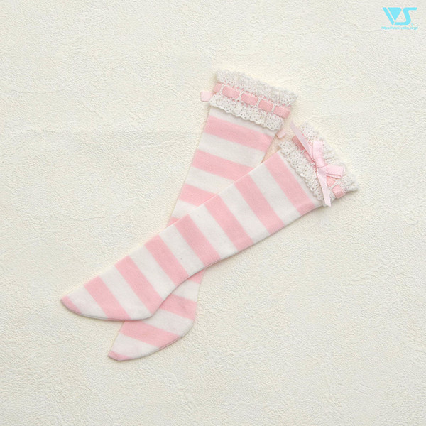 Lace Tsuki Socks (Pink Border, Mini), Volks, Accessories, 1/3, 4518992425153