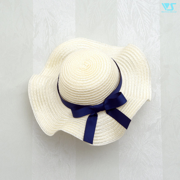 White Straw Hat (Kon Ribbon, Flare brim), Volks, Accessories, 1/3, 4518992425085