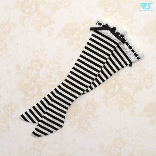 Lace Tsuki Socks (Kuro Border), Volks, Accessories, 1/3, 4518992425573