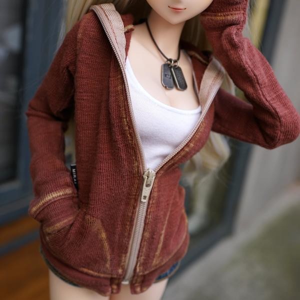 Weathered Hooded Zip Cardigan (Rusty Brown), Culture Japan, Accessories, 1/3