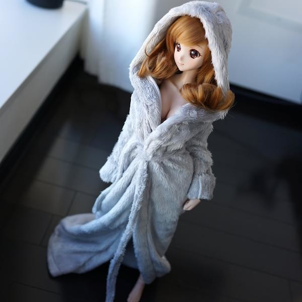 Fluffy Hooded Gown (gray), Culture Japan, Accessories, 1/3