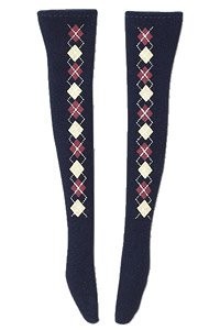 Argyle Knee-Socks (Navy), Azone, Accessories, 1/6, 4573199830438