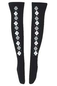 Argyle Knee-Socks (Black), Azone, Accessories, 1/6, 4573199830421