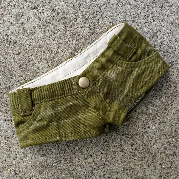 Low Rise Short Jeans (worn khaki green), Culture Japan, Accessories, 1/3