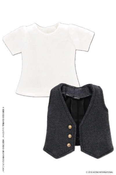 T-shirt & Gillet Set (Dark Gray), Azone, Accessories, 1/12, 4560120206776