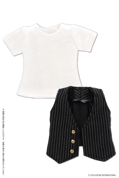 T-shirt & Gillet Set (Black x White Stripe), Azone, Accessories, 1/12, 4560120206769