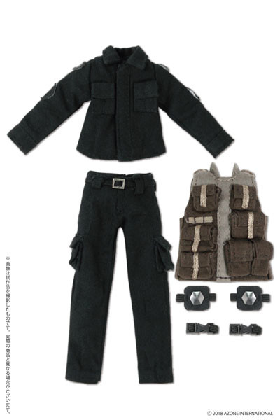 BDU & Tactical Vest Set (Black), Azone, Accessories, 1/12, 4560120205618