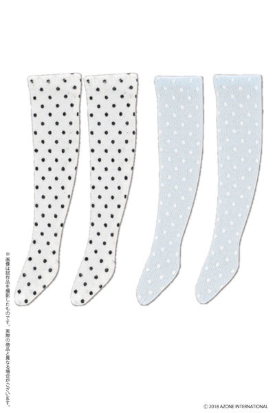 Polka Dot Socks (A Set, White x Black, Pastel Blue x White), Azone, Accessories, 1/6, 4560120205885