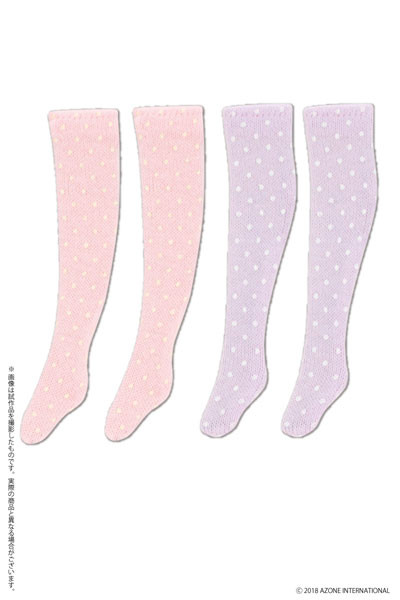 Polka Dot Socks (B Set, Pastel Pink x Cream, Pastel Lavender x White), Azone, Accessories, 1/6, 4560120205892