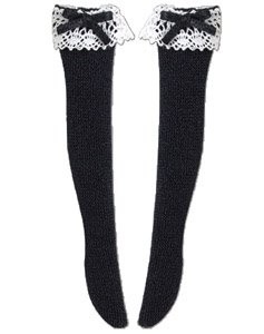 Lace Knee-high Socks (Black x White Lace), Azone, Accessories, 1/12, 4560120205175