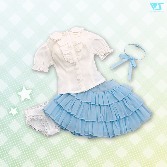 Ruffle Blouse Set (White, Blue), Volks, Accessories, 1/3, 4518992417295