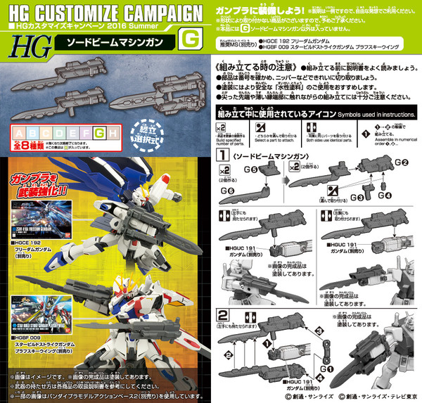 HG Customize Campaign 2016 Summer (G) [169559], Kidou Senshi Gundam, Bandai, Accessories, 1/144